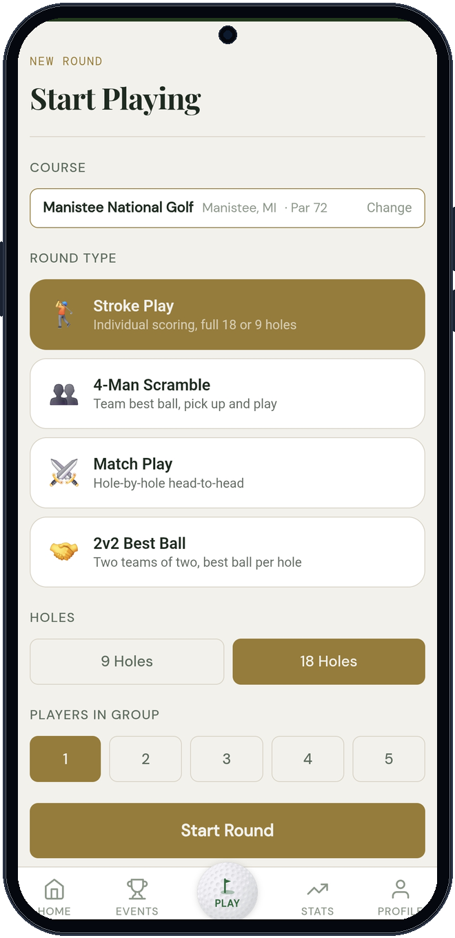 Hole-by-hole scoring